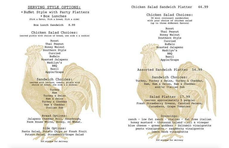 Roost - Tyler, TX menu_pic