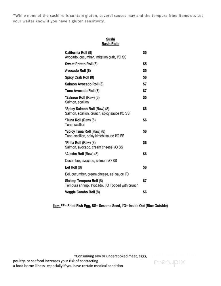 Sabeing Boone King - Boone, NC menu_pic