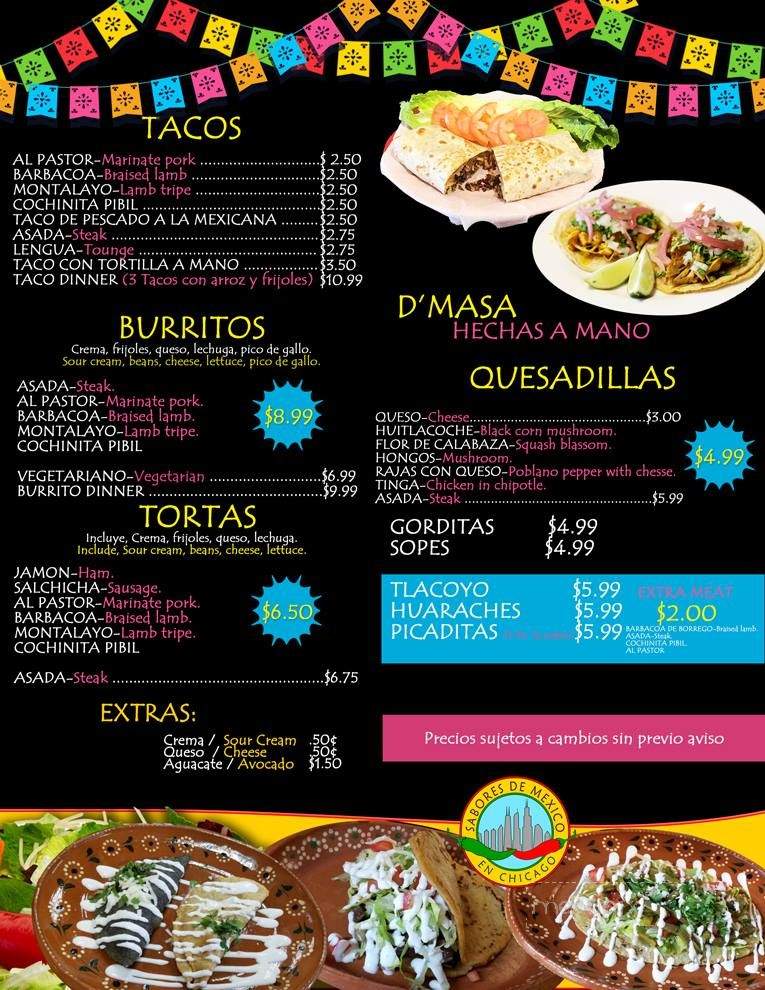 Sabores de Mexico en Chicago - Chicago, IL menu_pic