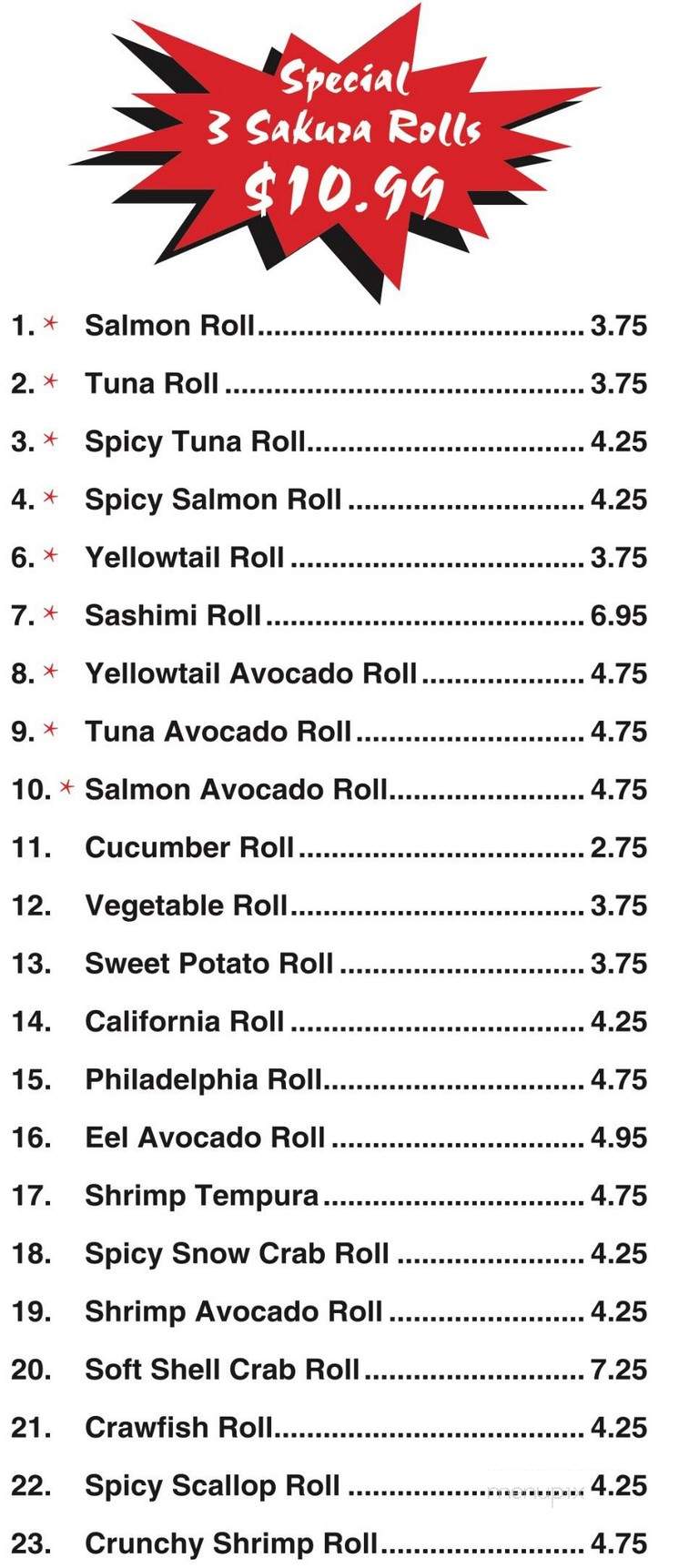 Sakura - Houma, LA menu_pic