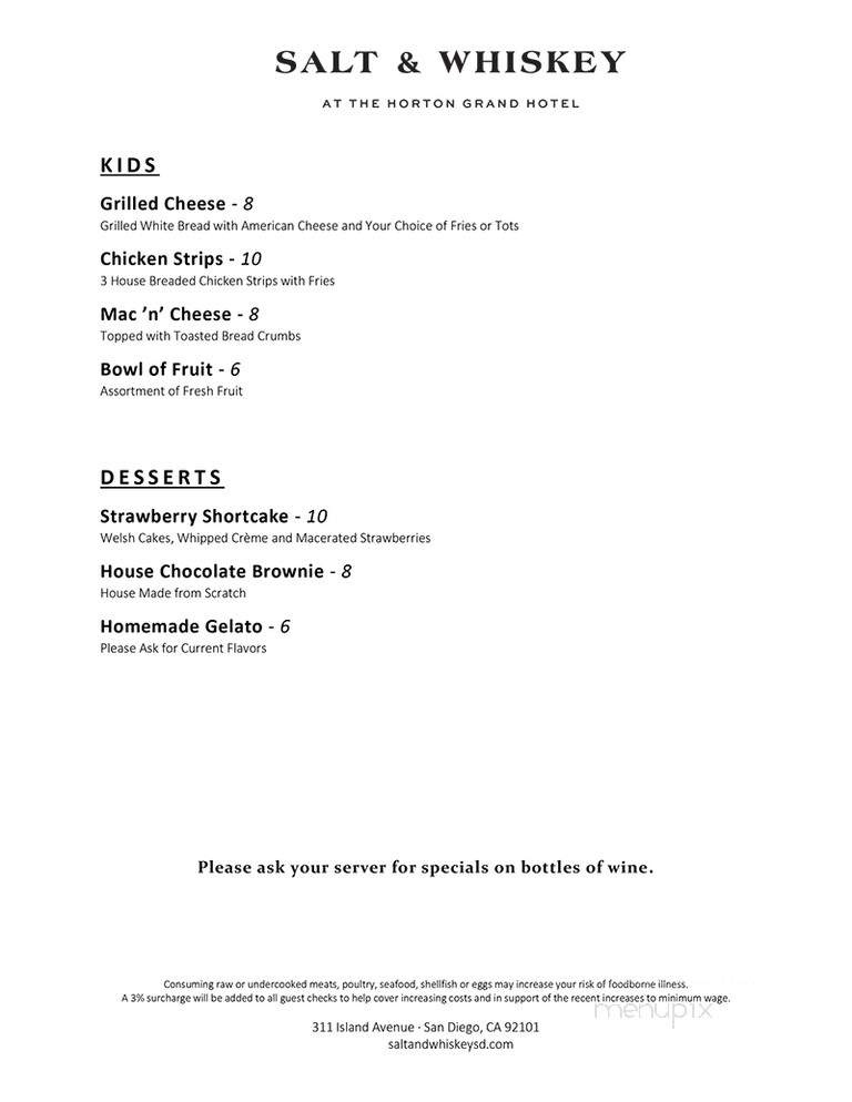 Salt & Whiskey - San Diego, CA menu_pic