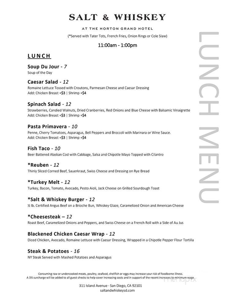 Salt & Whiskey - San Diego, CA menu_pic