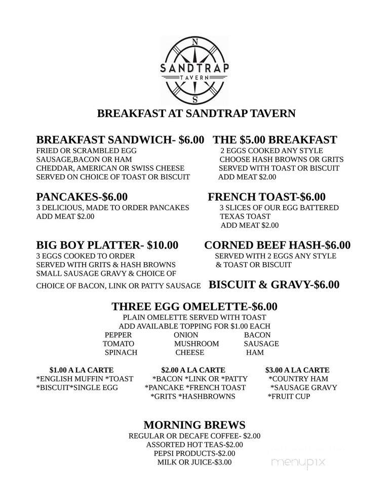 Sandtrap Tavern - Kitty Hawk, NC menu_pic