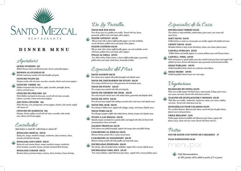 Santo Mezcal - Santa Barbara, CA menu_pic