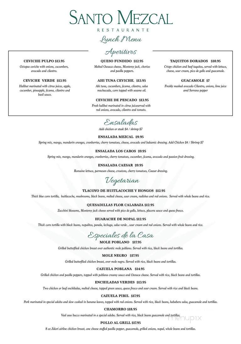 Santo Mezcal - Santa Barbara, CA menu_pic
