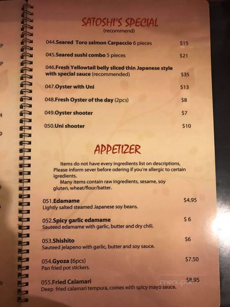 Satoshi Sushi - Fountain Valley, CA menu_pic