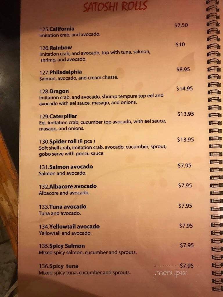 Satoshi Sushi - Fountain Valley, CA menu_pic