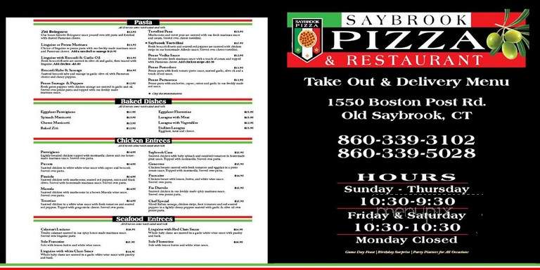 Saybrook Pizza & Restaurant - Old Saybrook, CT
