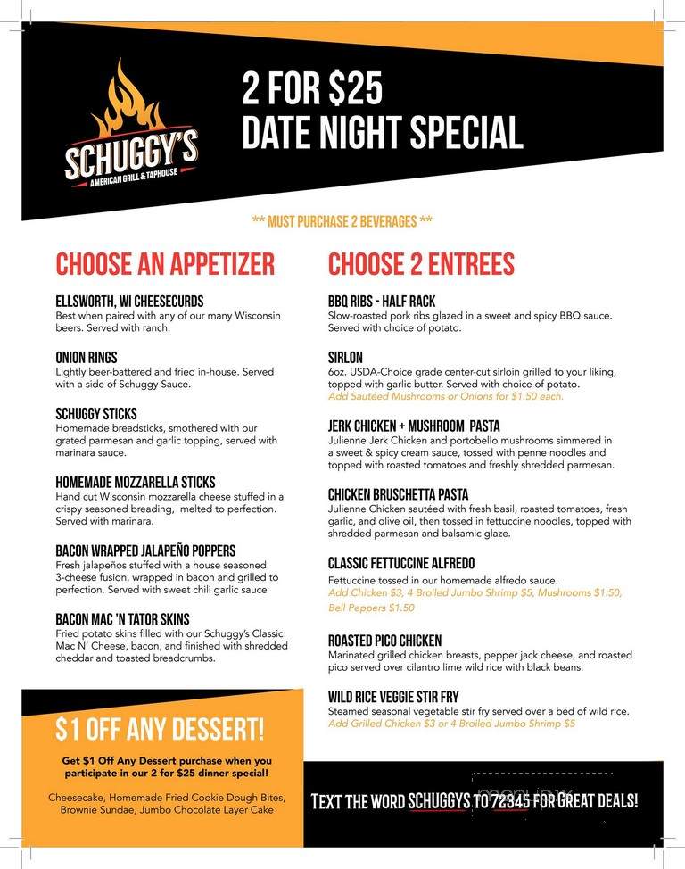 Schuggys American Grill & Taphouse - Hammond, WI menu_pic