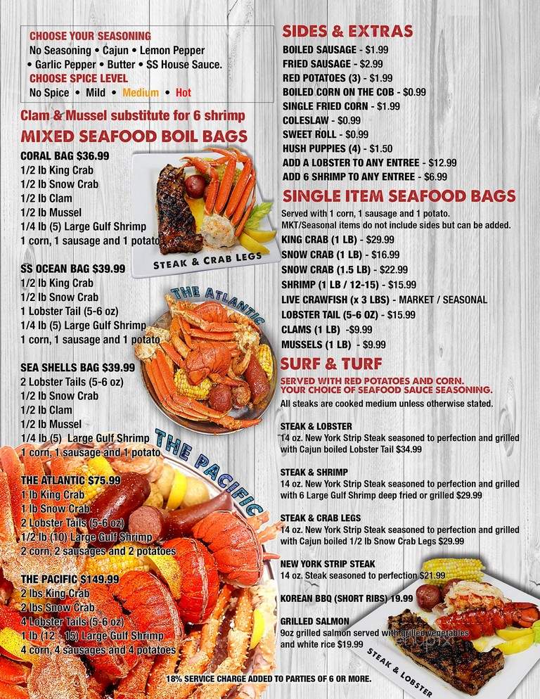 Seafood Shack - Marion, AR menu_pic