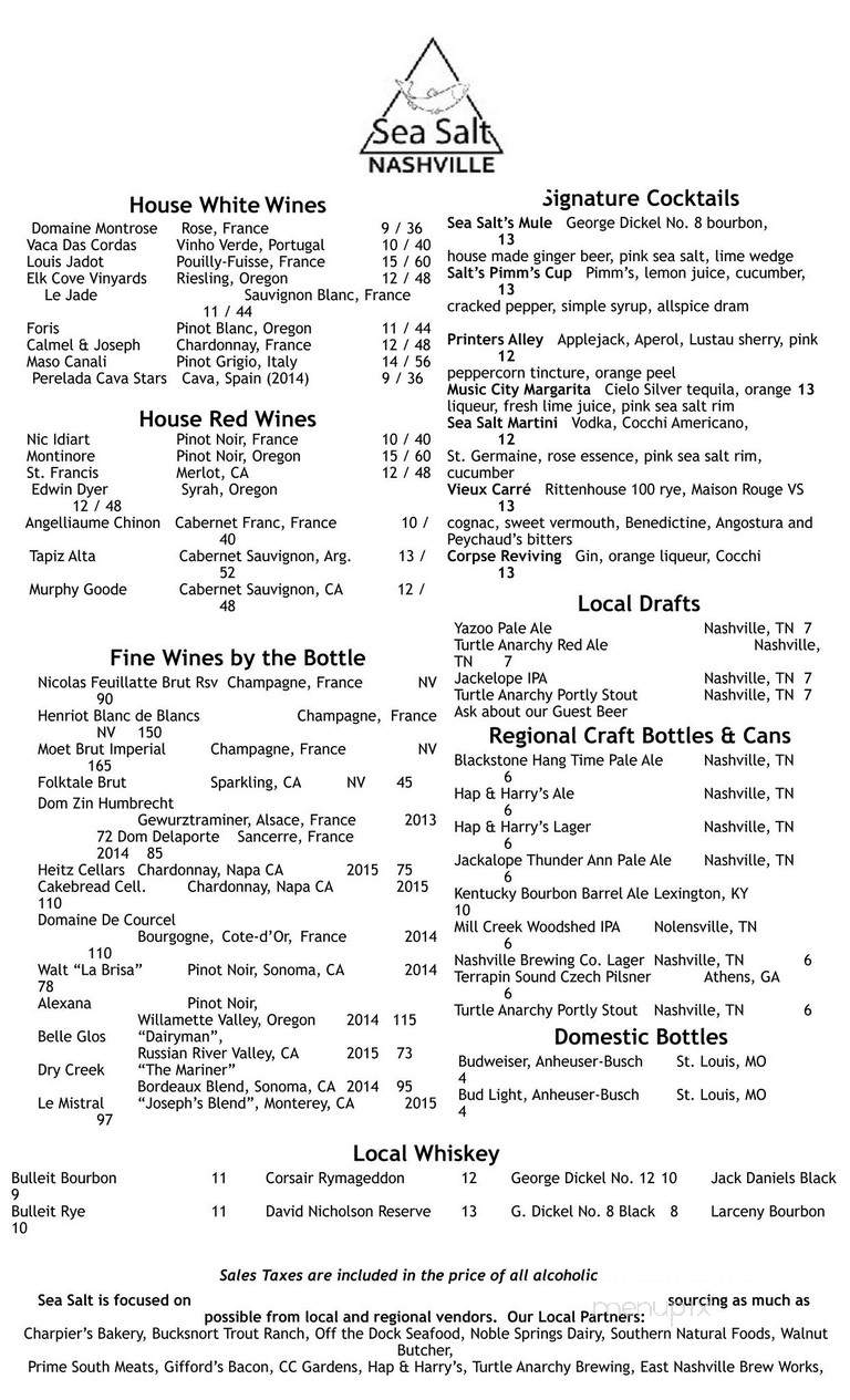 Sea Salt - Nashville, TN menu_pic