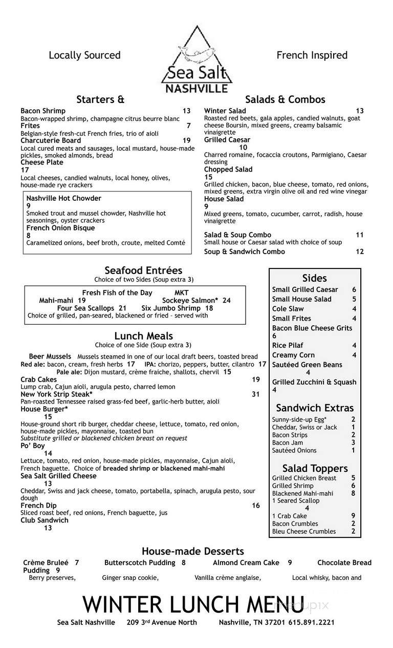 Sea Salt - Nashville, TN menu_pic