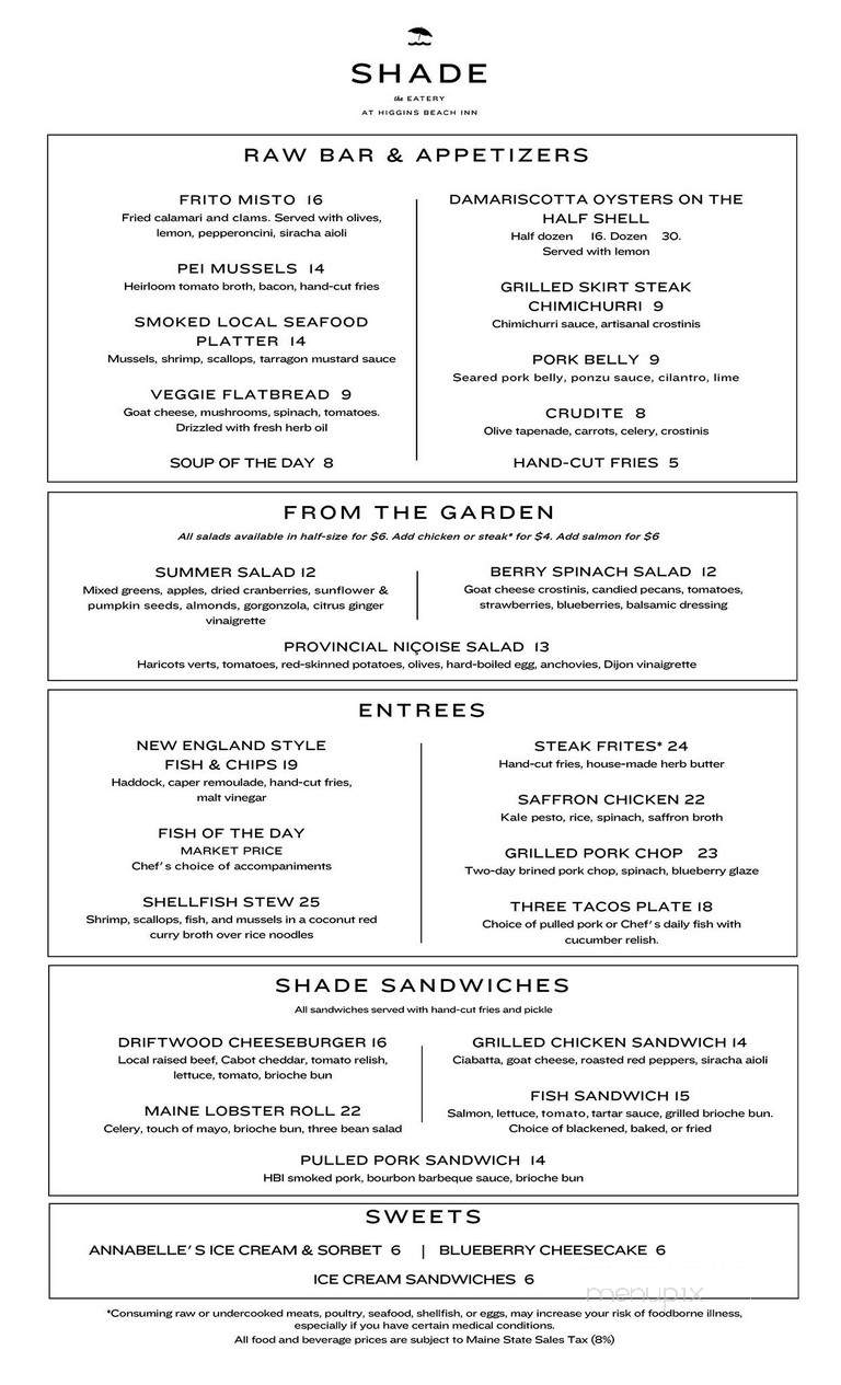 Shade - Scarborough, ME menu_pic