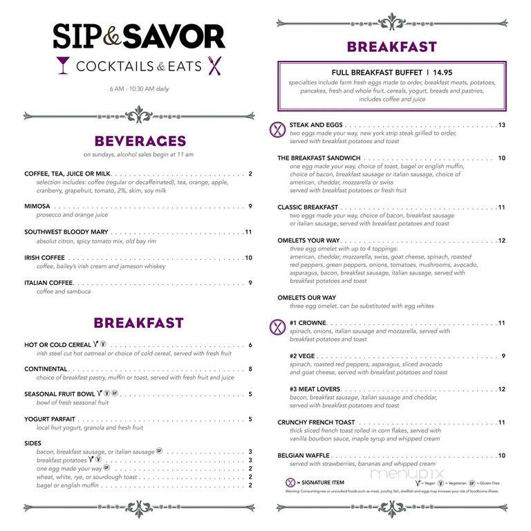 Menu of Sip & Savor in Burr Ridge, IL 60527