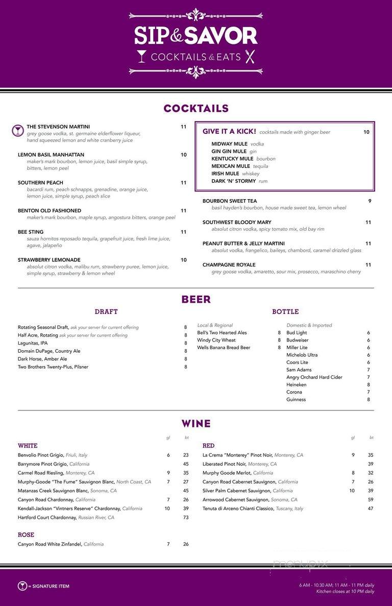 Menu of Sip & Savor in Burr Ridge, IL 60527