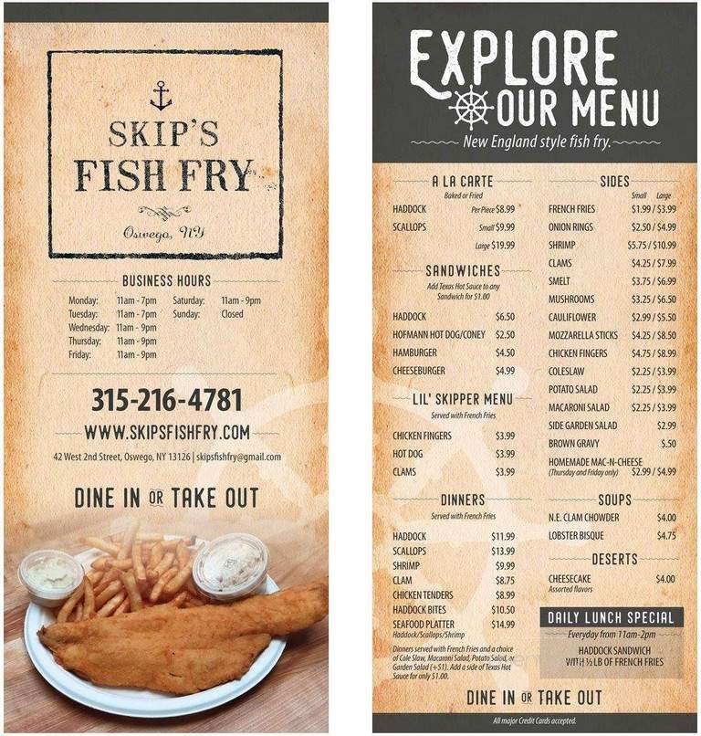 Skip's Fish Fry - Oswego, NY menu_pic