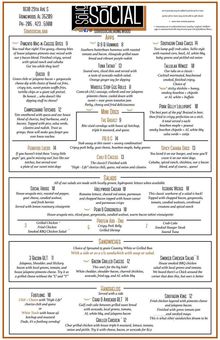 The social columbus 2024 ga menu