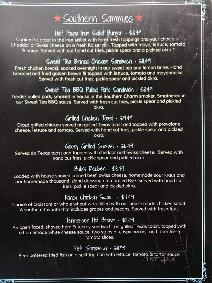 Southern Charm Kitchen - Dandridge, TN menu_pic