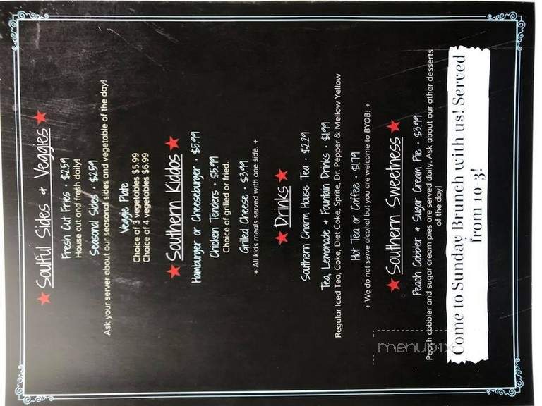 Southern Charm Kitchen - Dandridge, TN menu_pic