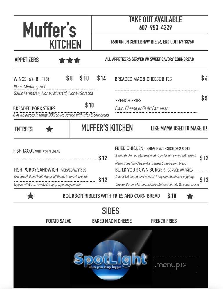 Spotlight - Binghamton, NY menu_pic