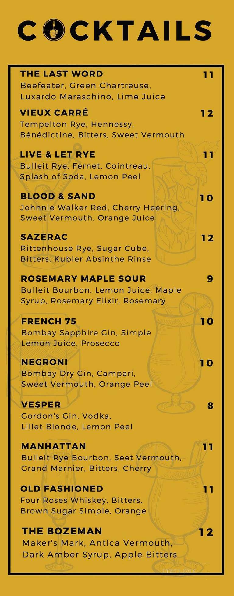 Squire House - Bozeman, MT menu_pic