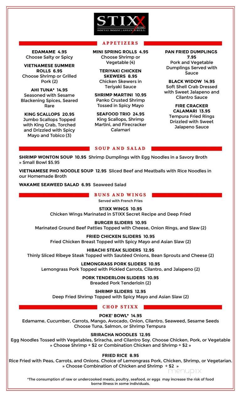 Stixx - Indianapolis, IN menu_pic
