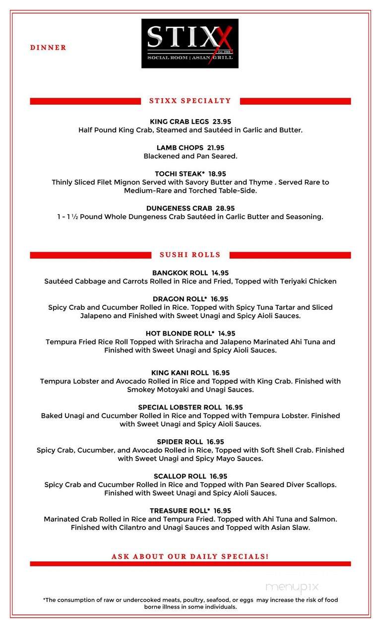 Stixx - Indianapolis, IN menu_pic