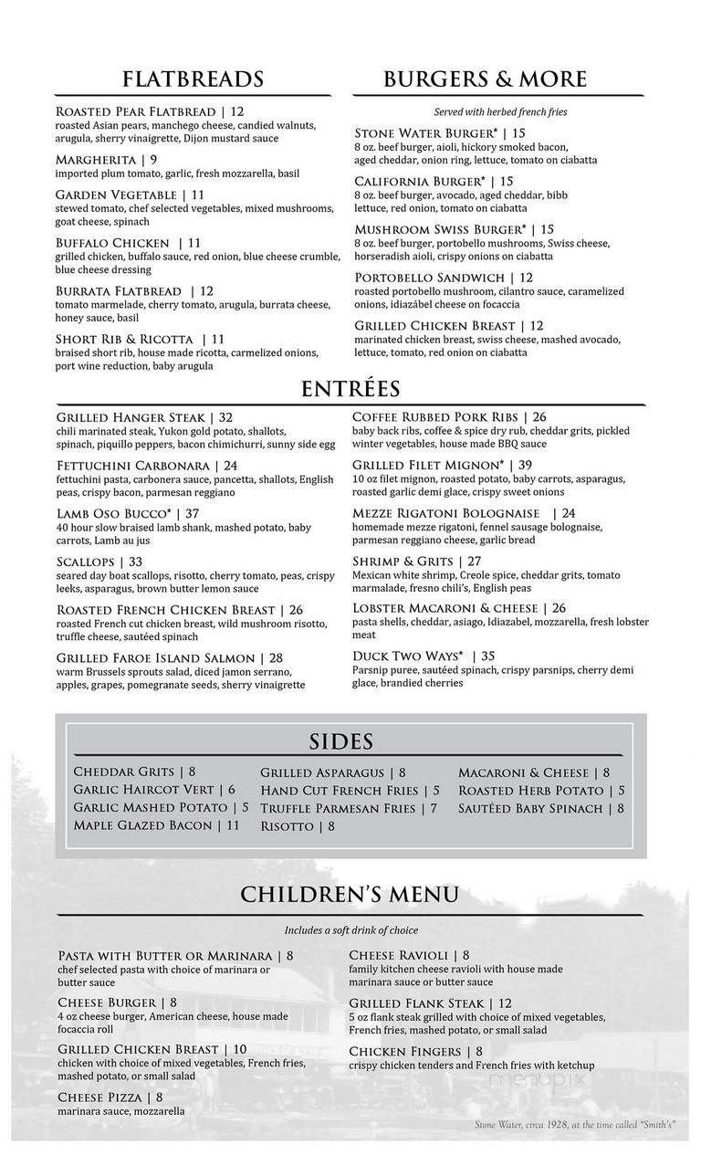 Stone Water at 3 Peaks Marina - Lake Hopatcong, NJ menu_pic