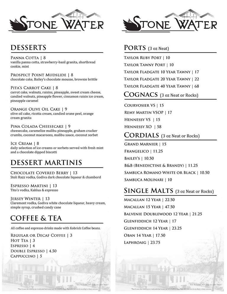 Stone Water at 3 Peaks Marina - Lake Hopatcong, NJ menu_pic