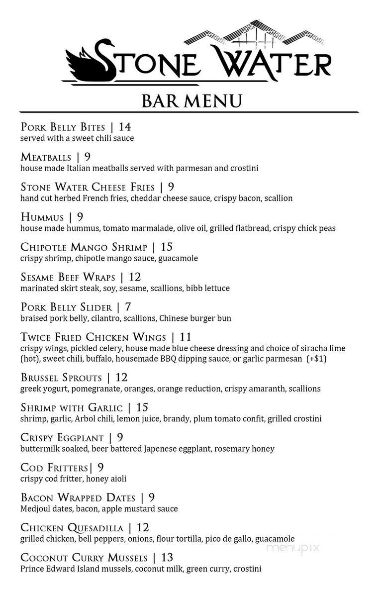 Stone Water at 3 Peaks Marina - Lake Hopatcong, NJ menu_pic
