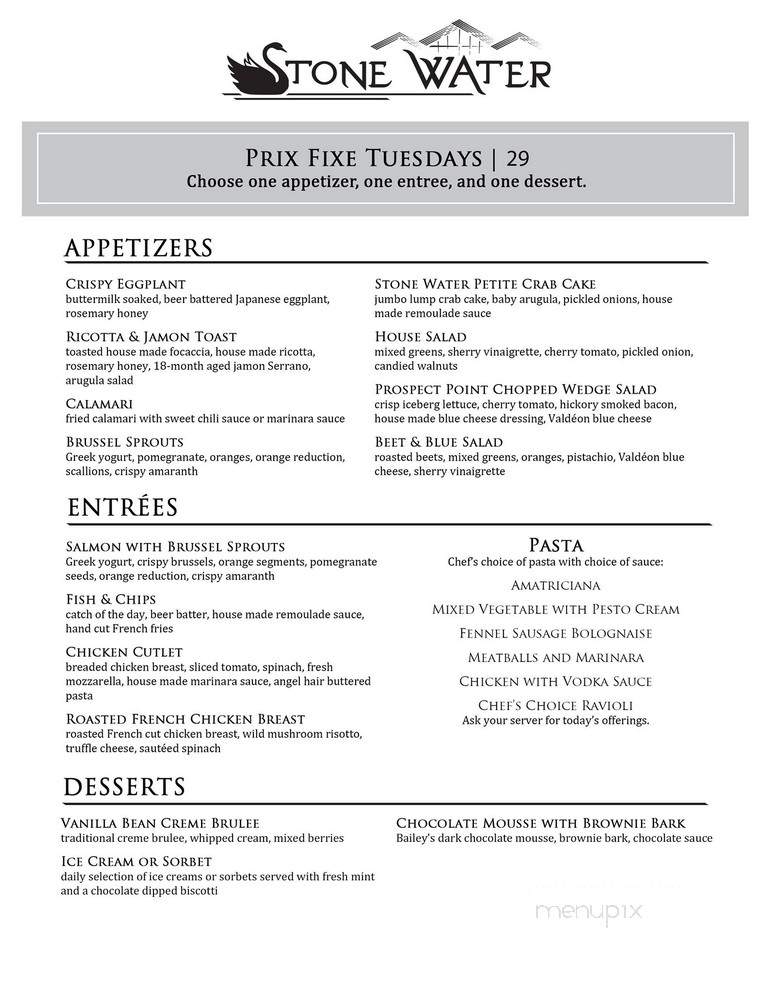 Stone Water at 3 Peaks Marina - Lake Hopatcong, NJ menu_pic