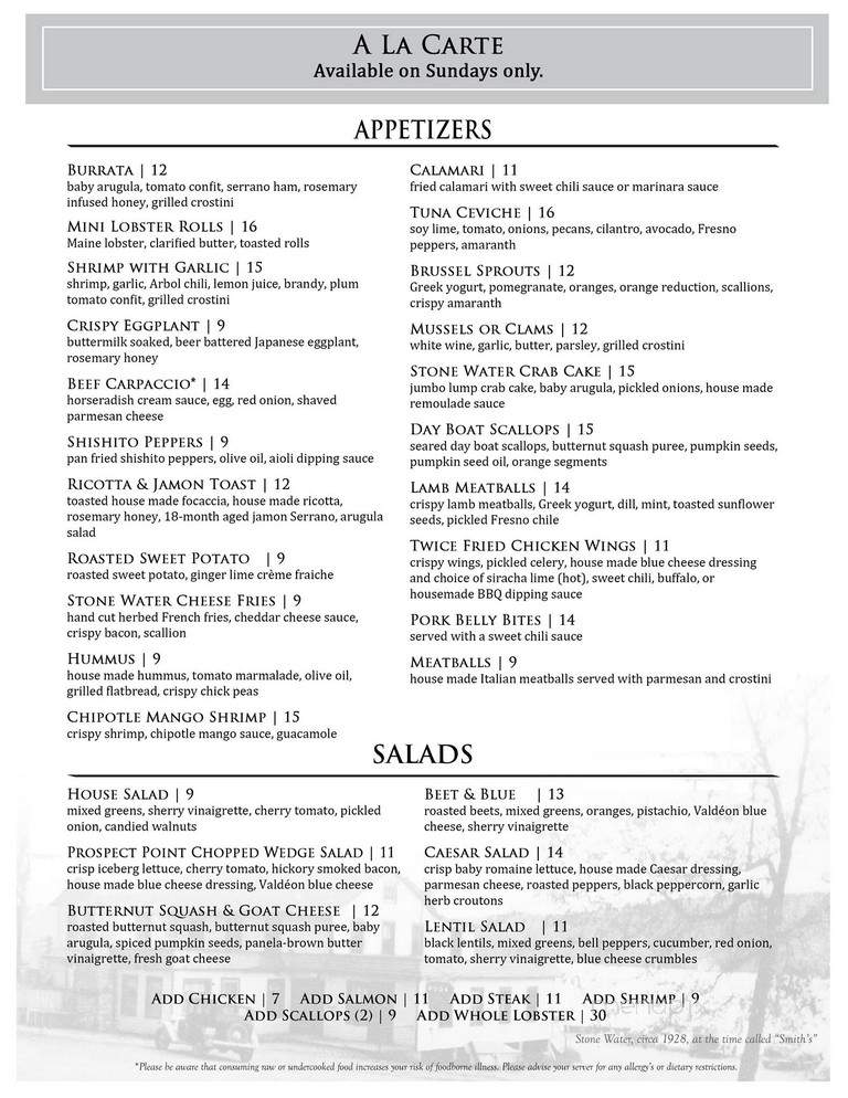 Stone Water at 3 Peaks Marina - Lake Hopatcong, NJ menu_pic
