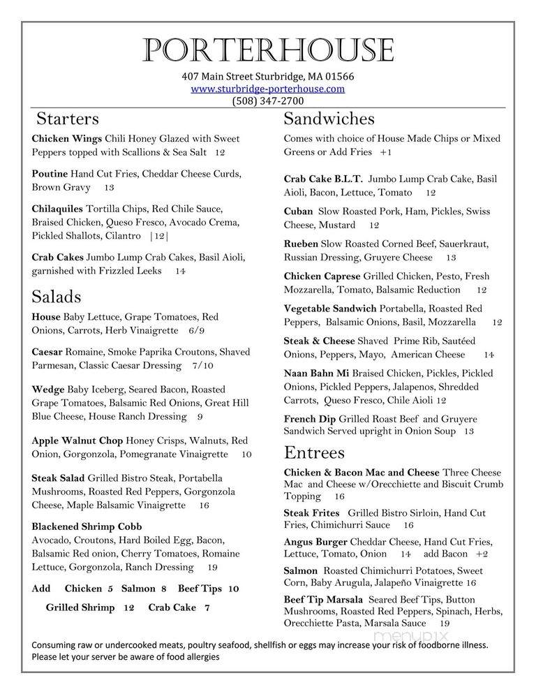 Sturbridge Porterhouse - Sturbridge, MA menu_pic