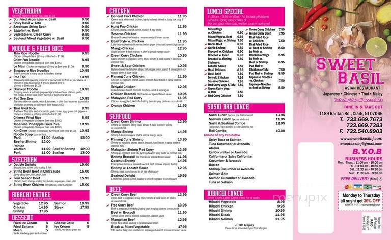 Sweet Basil - Clark, NJ menu_pic
