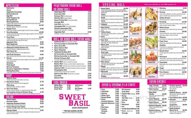 Sweet Basil - Clark, NJ menu_pic