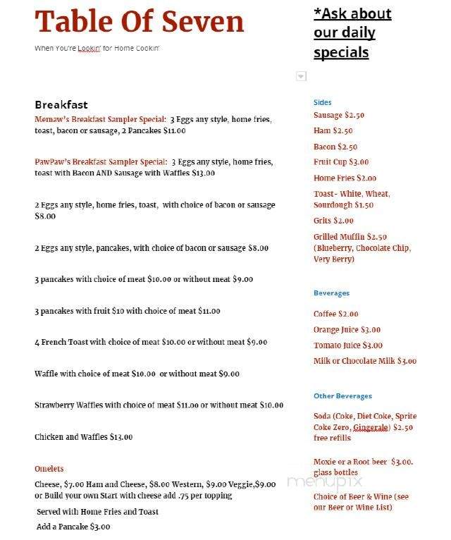 Table of Seven - Kennebunk, ME menu_pic