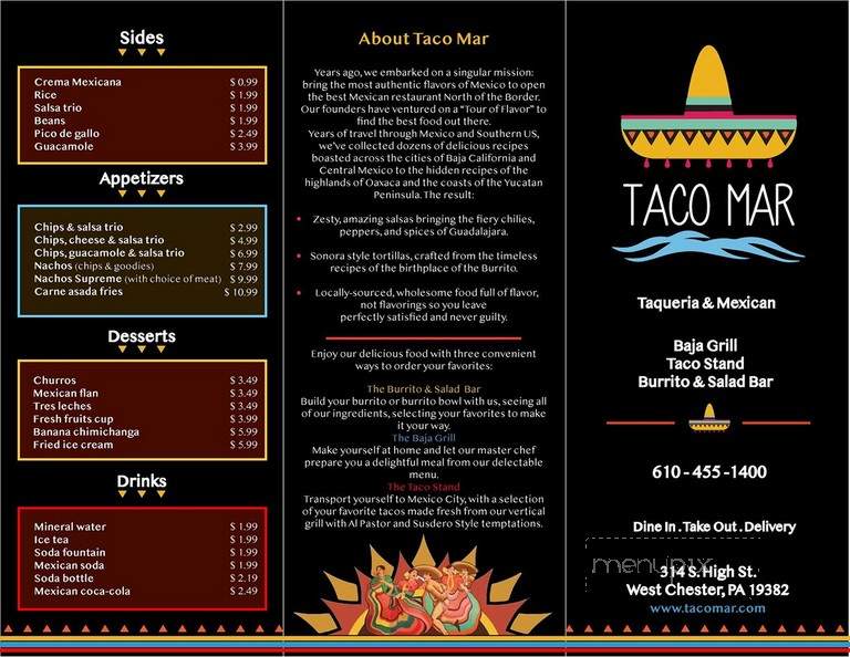 Taco Mar - West Chester, PA menu_pic