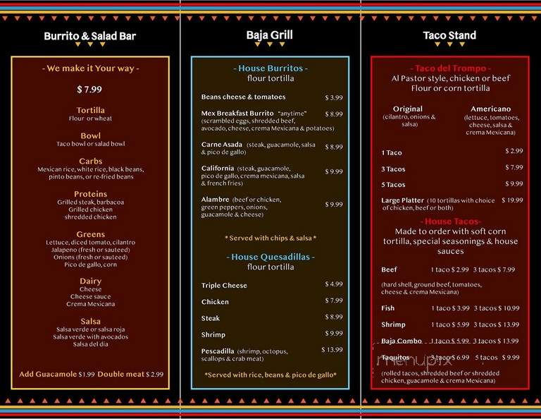 Taco Mar - West Chester, PA menu_pic