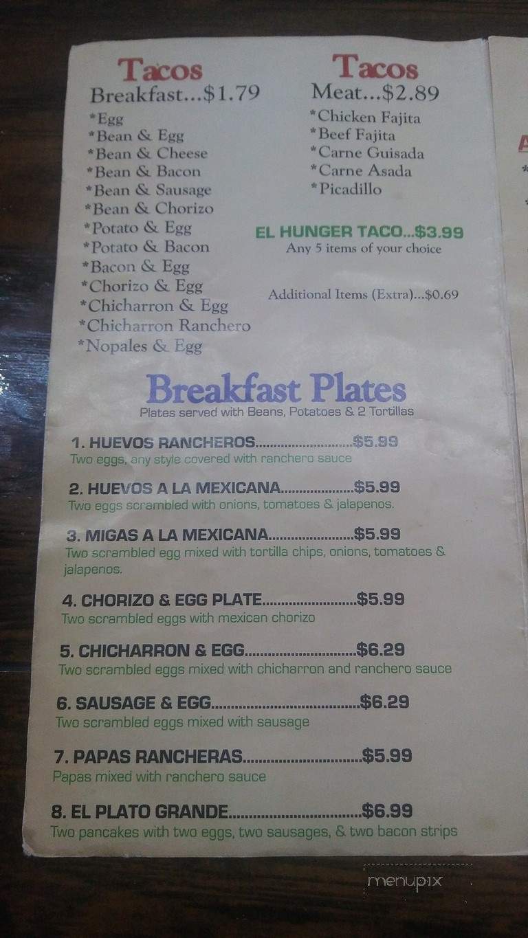 Taqueria - Andover, MA menu_pic