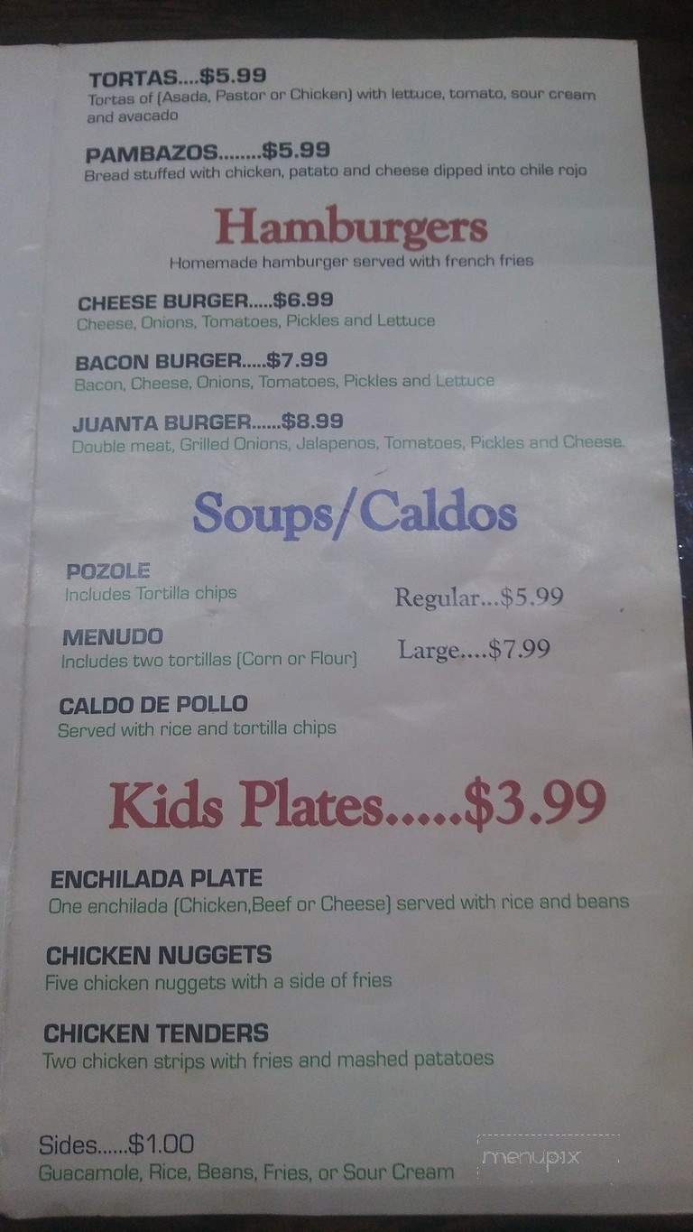 Taqueria - Andover, MA menu_pic