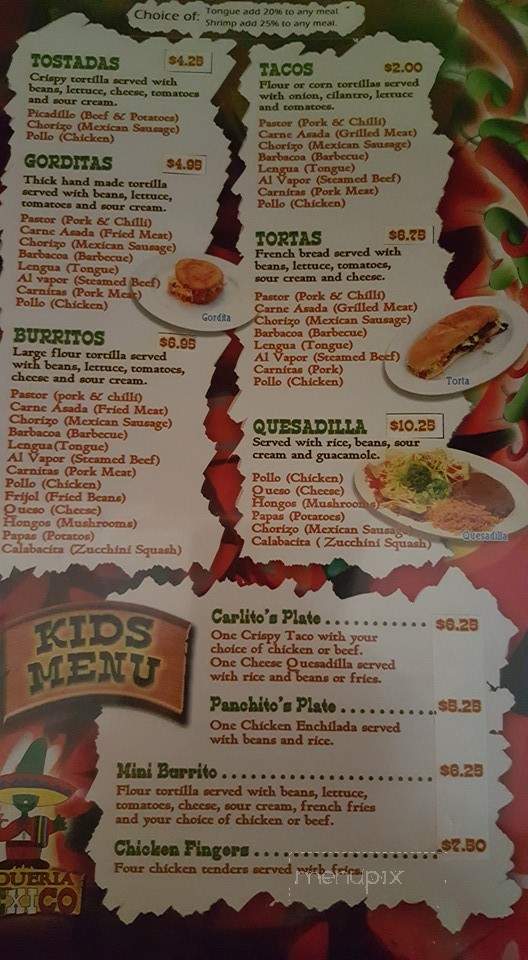 Taqueria - Bellingham, MA menu_pic