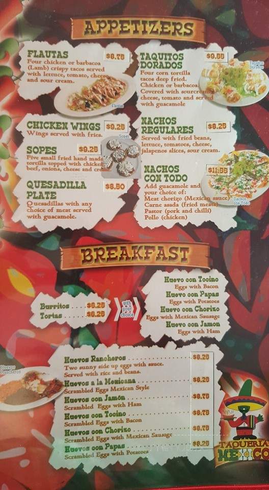 Taqueria - Bellingham, MA menu_pic