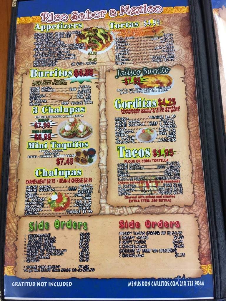 Taqueria Casa Tapatio - San Antonio, TX menu_pic