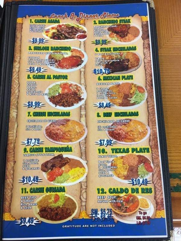 Taqueria Casa Tapatio - San Antonio, TX menu_pic