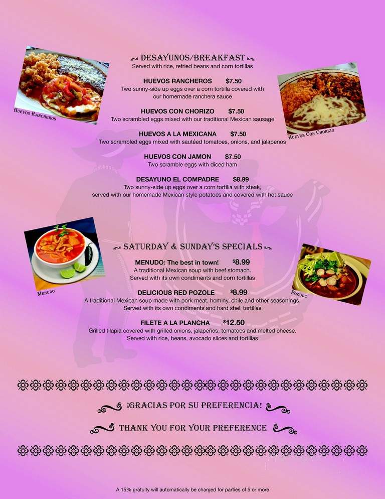 Taqueria Guadalajara - Waukesha, WI menu_pic