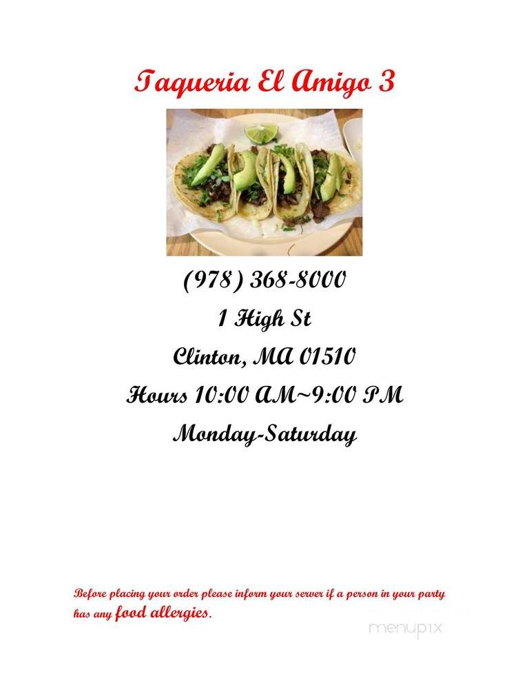 Taqueria - Hingham, MA menu_pic
