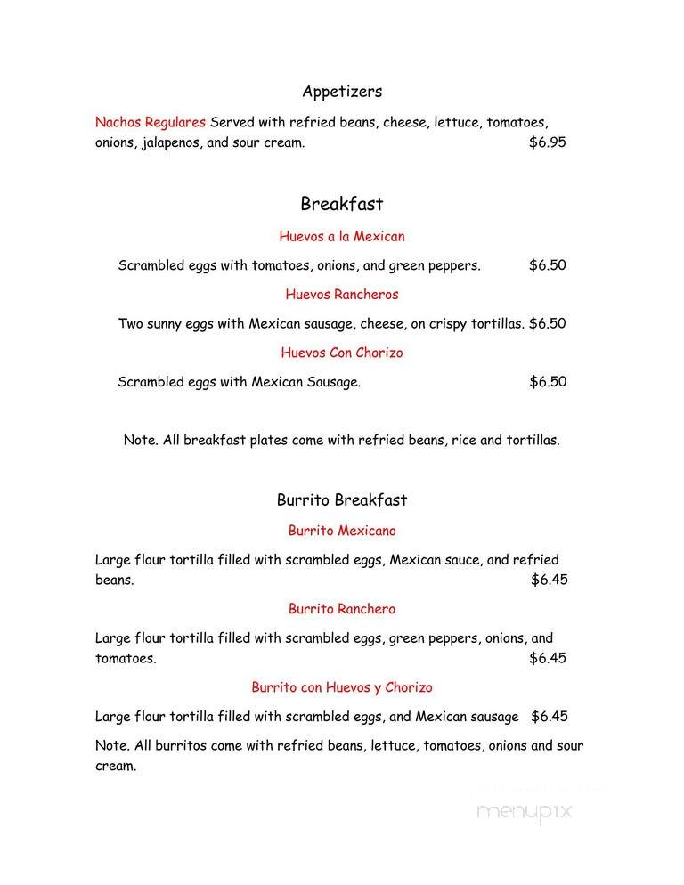 Taqueria - Hingham, MA menu_pic