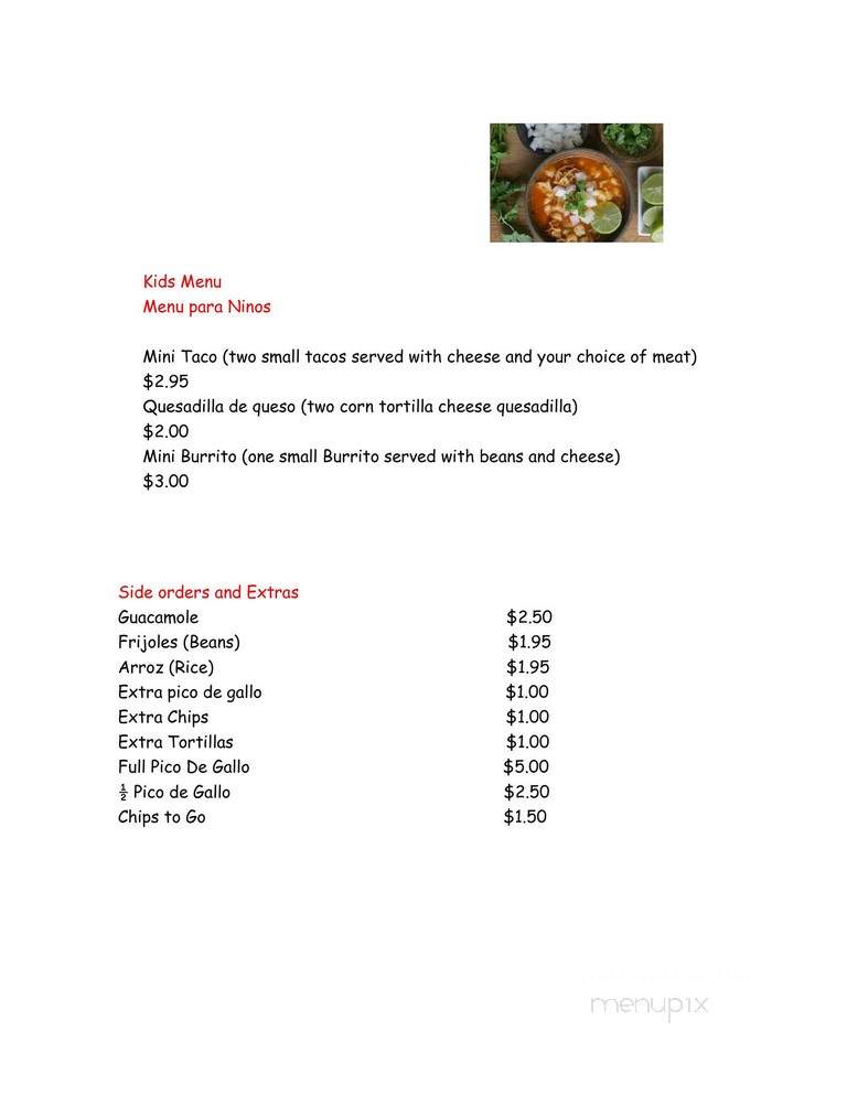 Taqueria - Hingham, MA menu_pic