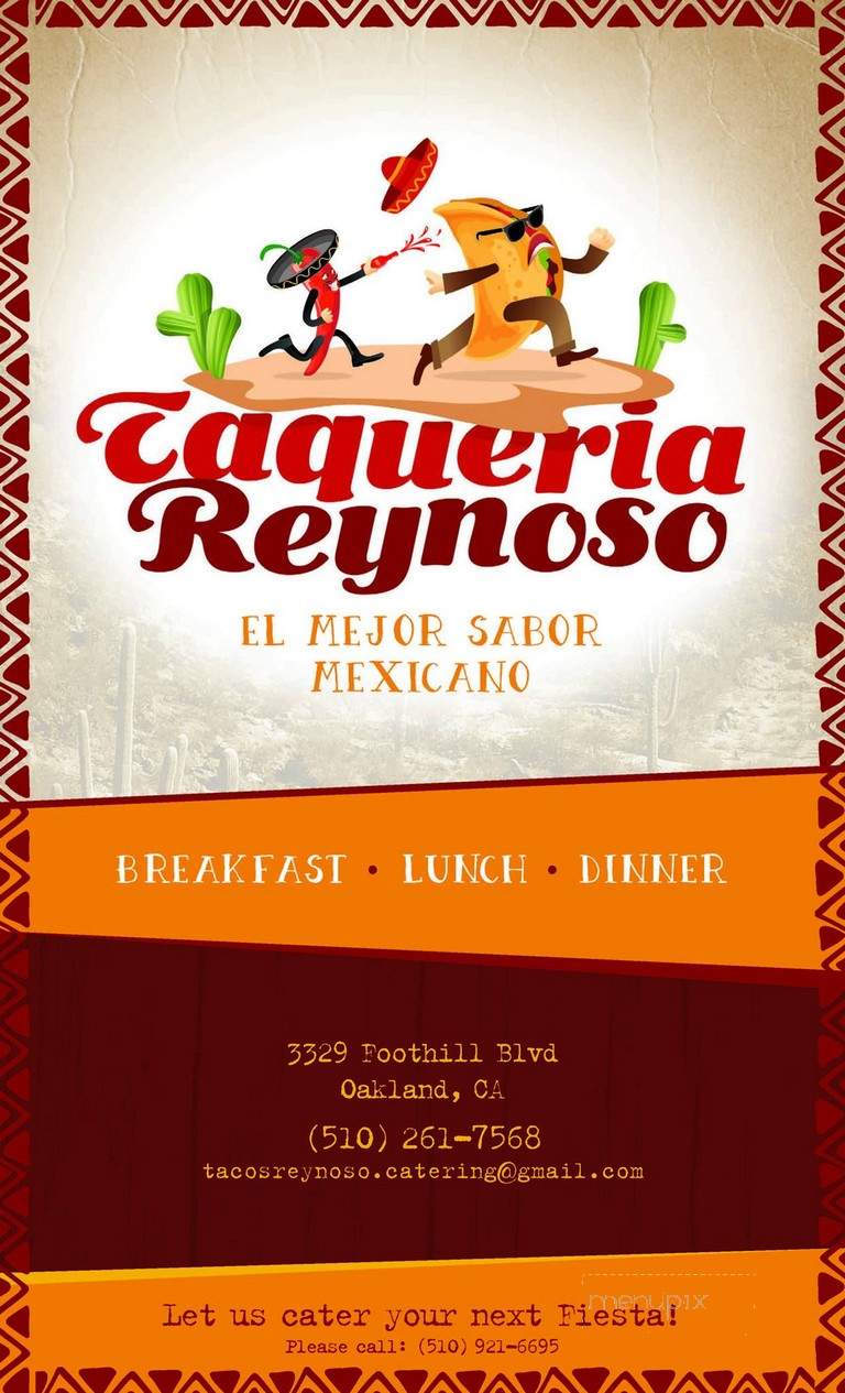 Taqueria - Oakland, CA menu_pic
