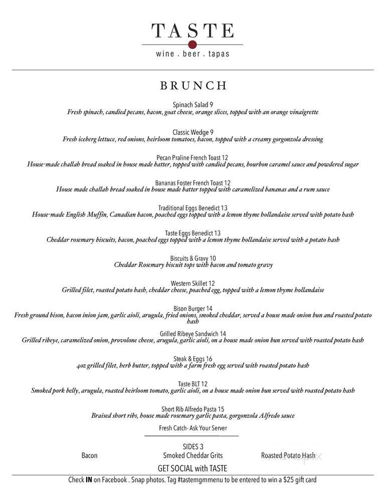 Taste - Montgomery, AL menu_pic